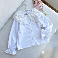 تصویر شومیز سفید دخترانه تخفیفی 