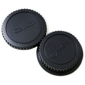 تصویر درب پشت لنز و بدنه کانن Canon Rear Lens cap + Camera Body Cap 