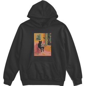 تصویر هودی گربی - سفید / مشکی Gorbi hoodi