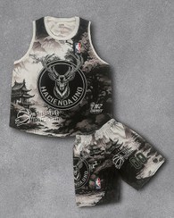 تصویر تاپ و شلوارک بسکتبالی مردانه مدل گوزن جنس پارچه سوزنی تنفسی 