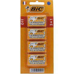 تصویر تیغ دبل ایج بیک مخصوص آقایان و خانم ها 1+3 عدد bic chrome platinum double edge