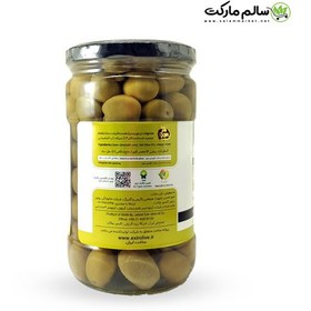 تصویر زیتون درشت شور ارگانیک (باهسته)700گرم اکسیر Exir organic pitted large olives 700g