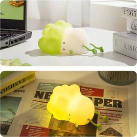 تصویر چراغ خواب رومیزی فانتزی سیلیکونی شارژی مدل K-1110 Funny Silicone Night Light Small Lying Vegetable LED K-1110