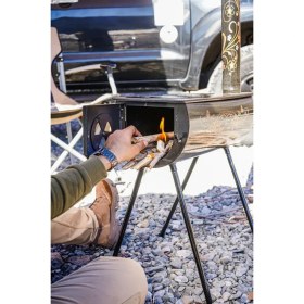 تصویر بخاری هیزمی لعابی طرحدار 