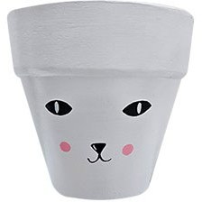 تصویر گلدان سفالی فانتزی طرح گربه 