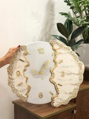 تصویر ساعت دفرمه رزینی دیواری سایز۶۰ - بنفش / ۴۰ Saat divari 60cm