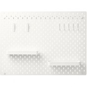 تصویر برد دیواری با 4 عدد نظم دهنده ایکیا SKADIS سفید سایز 76x56 
