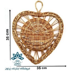 تصویر گلدان حصیری دیوارکوب طرح قلب 