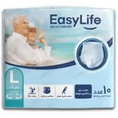 تصویر پوشک بزرگسال ایزی لایف سایز L بسته ۶ عددی 