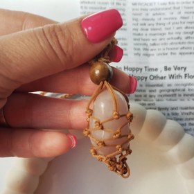 تصویر گردنبند سنگ رزکوارتز 