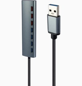 تصویر هاب 7 پورت USB 3.0 کی نت مدل H11 Knet K-HUAMH117 7port USB 3.0 HUB