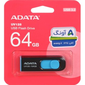 تصویر فلش مموری ای دیتا UV128 با ظرفیت 64 گیگابایت ADATA DashDrive UV128 USB 3.2 Flash Memory 64GB