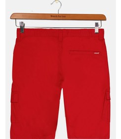 تصویر شلوارک جین کمر معمولی پسرانه، قرمز برند levi's Kids Boy Regular Fit Denim Cargo Short, Red