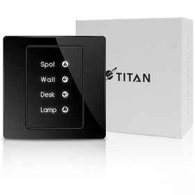 تصویر کلید تاچ 4 پل Titan - پلاستک مشکی 