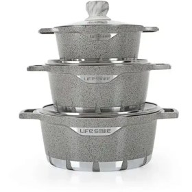 تصویر سرویس قابلمه 6 پارچه گرانیت لایف اسمایل 6-Piece Granite Life Smile Pot Service