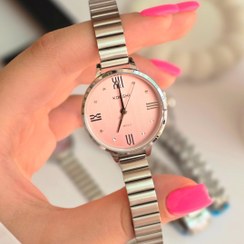 تصویر ساعت زنانه صورتی 