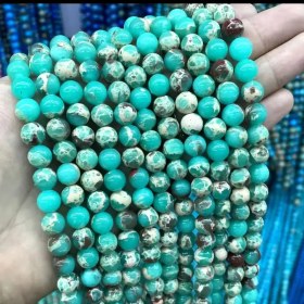 تصویر ریسه سنگ جاسپر دریایی کد13530 Sea Jasper Stone Strand Code13530