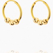 تصویر گوشواره طلا ۱۸ عیار زنانه طرح حلقه ای قو طلایی 