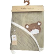 تصویر پتو دورپیچ کلاهدار موسلین خرسی ماماسی 