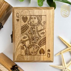 تصویر جعبه پاسور چوبی طرح دار لیزری sh420 