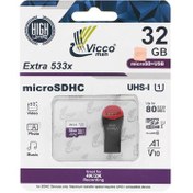 تصویر کارت حافظه ویکو من مدل microSDHC Vicco Man Extre533X UHS-I U1 Class 10 80MBps – 32GB 