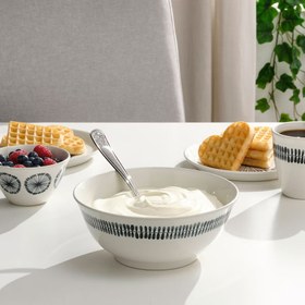 تصویر کاسه طرحدار ایکیا مدل FRIKOSTIG IKEA FRIKOSTIG Bowl, white/patterned