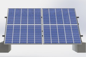 تصویر سازه خورشیدی 2 پنله تک ردیف فولاد گالوانیزه شده solar structure 2 panel 1 row