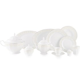 تصویر سرویس چینی زرین 12 نفره کامل هیلدا (103 پارچه) Zarin Iran Neo-Classic Hilda 103 Pieces FDC Dinnerware Set