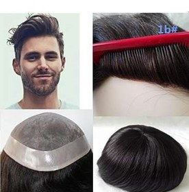 تصویر کلاه گیس و پروتز (پوستیژ) موی مردانه مشکی طبیعی Wigs Super Black 