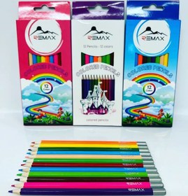 تصویر مداد رنگی ۱۲ رنگ REMAX چند ضلعی چوبی 