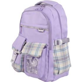 تصویر کوله پشتی کیوت طرح چهارخونه کد 9517 Cute backpack with checkered design, code 9517