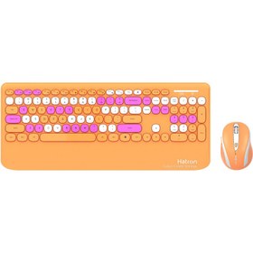 تصویر کیبورد و ماوس بی سیم هترون مدل HKCW350 سوییچ ممبران 