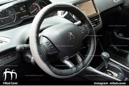 تصویر روکش فرمان پژو ۲۰۰۸ رنگ مشکی و طوسی 