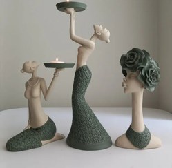 تصویر شمعدان و جای جواهراتی دختر آفریقایی - ارتفاع 