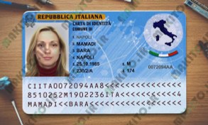 تصویر فایل لایه باز آیدی کارت ایتالیا (Italy Id Card) 