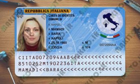 تصویر فایل لایه باز آیدی کارت ایتالیا (Italy Id Card) 