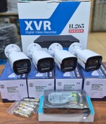 تصویر پک کامل ۴ دوربین مداربسته با تجهیزات کامل 