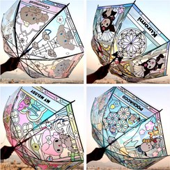 تصویر چتر کرومی ضد آب با دسته فلزی 