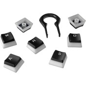 تصویر مجموعه کامل کلید کیبورد هایپر ایکس Pudding Keycaps Black HyperX Pudding Keycaps Double Shot PBT Black Keycaps for Mechanical Keyboards