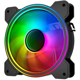 تصویر فن خنک کننده کیس کامپیوتر لاجی کی مدل F322B 3-in-1 LOGIKEY F322B 3-in-1 ARGB Computer Case Fan