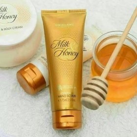 تصویر اسکراب نرم کننده دست اوریفلیم ا Milk & Honey gold smoothing hand scrub Milk & Honey gold smoothing hand scrub