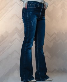 تصویر شلوار جین بوتکات سورمه ای سنگشور | کد 5469 