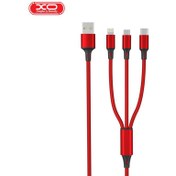 تصویر کابل سه سر یواس‌بی به لایتنینگ، تایپ‌سی و میکرو 1.2 متری ایکس‌او XO 3 in1 USB Cable 2,4A NB173 