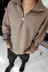 تصویر دورس نیم‌زیپ مردانه شیک و راحت Stylish and Comfortable Men's Half-Zip Hoodie