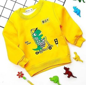 تصویر بلوز پسرانه داخل کرک دار Green fluffy inside boys' blouse, size 1-3 years