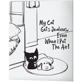 تصویر کلیربوک قابدار پاپکو PAPCO بلک اند وایت طرح دار سایز A4 کد 48025 