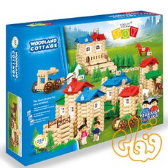 تصویر بازی ساختنی ۲۵۲ تکه تک توی مدل کلبه جنگلی ۱۰۴۴ TAK TOY 1044 Woodland Cottage 252 Pcs Game Building