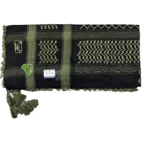 تصویر چفیه عربی الماس زمینه مشکی با طرح سبز کدر 