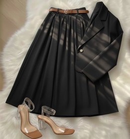 تصویر ست کت و دامن زارا موریس سایز آزاد رنگ سیاه 