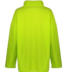 تصویر سویشرت زنانه ورزشی جلو بسته یقه ایستاده سبز فسفری مل اند موژ Mel & Moj کد W07354-609 